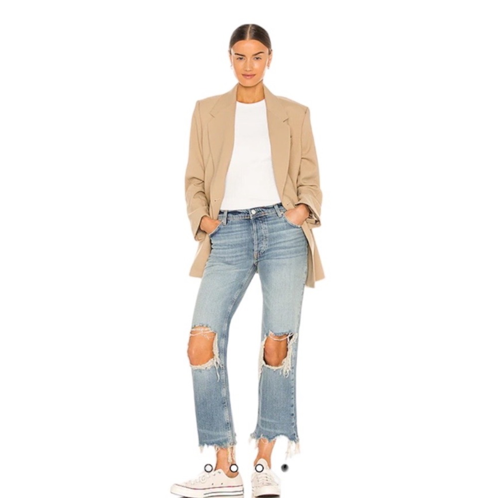 NWT Free People Maggie Mid Rise Straight Leg Jean in Aged to Perfection, Size 27